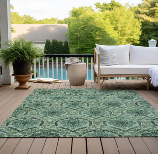 Piper Looms Chantille Medallions ACN811 Fern Machine Washable Area Rug Outdoor Lifestyle Image Feature