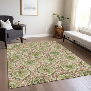 Piper Looms Chantille Medallions ACN811 Olive Machine Washable Area Rug Lifestyle Image Feature