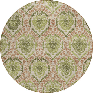 Piper Looms Chantille Medallions ACN811 Olive Machine Washable Area Rug Round Main Image