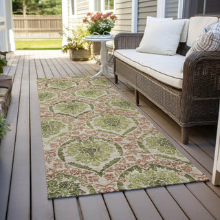 Piper Looms Chantille Medallions ACN811 Olive Machine Washable Area Rug Runner Outdoor Lifestyle Image Feature