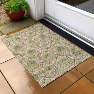 Piper Looms Chantille Medallions ACN811 Olive Machine Washable Area Rug Scatter Outdoor Lifestyle Image Feature