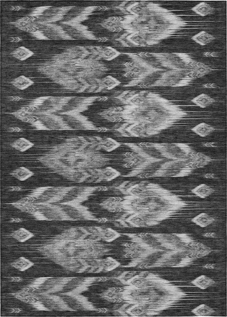 Piper Looms Chantille Southwest ACN812 Black Machine Washable Area Rug main image