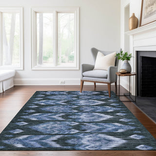 Piper Looms Chantille Southwest ACN812 Blue Machine Washable Area Rug Lifestyle Image Feature