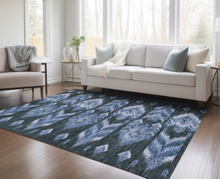 Piper Looms Chantille Southwest ACN812 Blue Machine Washable Area Rug Lifestyle Image Feature