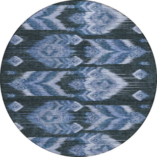 Piper Looms Chantille Southwest ACN812 Blue Machine Washable Area Rug Round Main Image