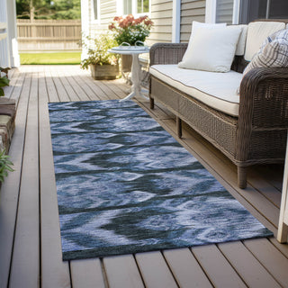 Piper Looms Chantille Southwest ACN812 Blue Machine Washable Area Rug Runner Outdoor Lifestyle Image Feature