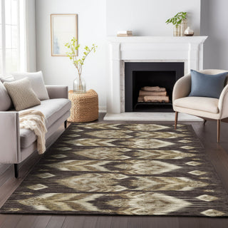Piper Looms Chantille Southwest ACN812 Brown Machine Washable Area Rug Lifestyle Image Feature