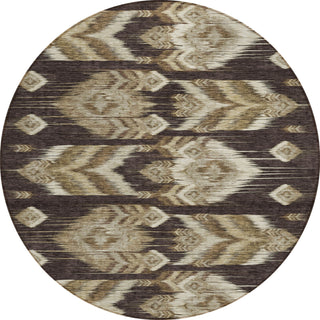 Piper Looms Chantille Southwest ACN812 Brown Machine Washable Area Rug Round Main Image