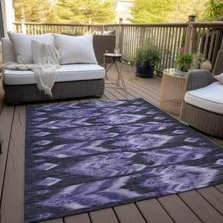 Piper Looms Chantille Southwest ACN812 Purple Machine Washable Area Rug Outdoor Lifestyle Image Feature