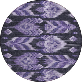 Piper Looms Chantille Southwest ACN812 Purple Machine Washable Area Rug Round Main Image