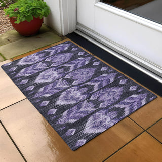 Piper Looms Chantille Southwest ACN812 Purple Machine Washable Area Rug Scatter Outdoor Lifestyle Image Feature