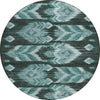 Piper Looms Chantille Southwest ACN812 Teal Machine Washable Area Rug Round Main Image