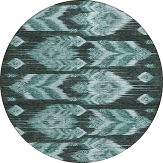 Piper Looms Chantille Southwest ACN812 Teal Machine Washable Area Rug Round Main Image