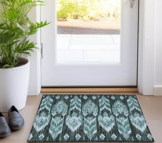 Piper Looms Chantille Southwest ACN812 Teal Machine Washable Area Rug Scatter Lifestyle Image Feature