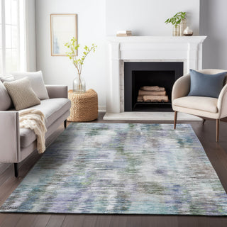 Piper Looms Chantille Modern ACN813 Green Machine Washable Area Rug Lifestyle Image Feature