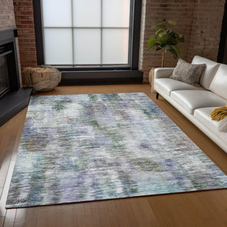 Piper Looms Chantille Modern ACN813 Green Machine Washable Area Rug Lifestyle Image Feature