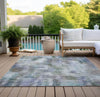 Piper Looms Chantille Modern ACN813 Green Machine Washable Area Rug Outdoor Lifestyle Image Feature