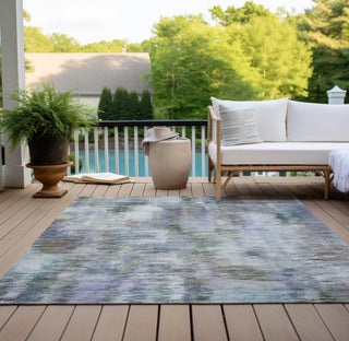 Piper Looms Chantille Modern ACN813 Green Machine Washable Area Rug Outdoor Lifestyle Image Feature