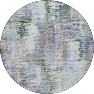Piper Looms Chantille Modern ACN813 Green Machine Washable Area Rug Round Main Image