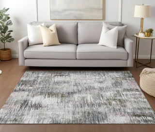 Piper Looms Chantille Modern ACN813 Taupe Machine Washable Area Rug Lifestyle Image Feature
