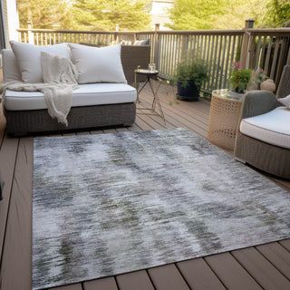 Piper Looms Chantille Modern ACN813 Taupe Machine Washable Area Rug Outdoor Lifestyle Image Feature