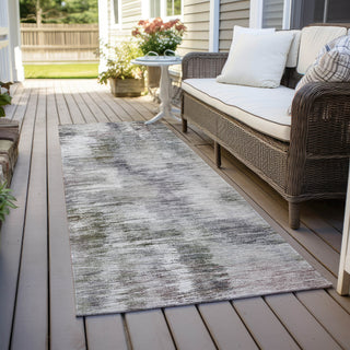 Piper Looms Chantille Modern ACN813 Taupe Machine Washable Area Rug Runner Outdoor Lifestyle Image Feature