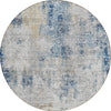 Piper Looms Chantille Modern ACN814 Blue Machine Washable Area Rug Round Main Image