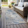 Piper Looms Chantille Modern ACN814 Blue Machine Washable Area Rug Runner Outdoor Lifestyle Image Feature