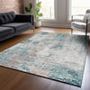 Piper Looms Chantille Modern ACN814 Teal Machine Washable Area Rug Lifestyle Image Feature