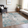 Piper Looms Chantille Modern ACN814 Teal Machine Washable Area Rug Lifestyle Image Feature