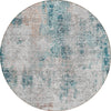 Piper Looms Chantille Modern ACN814 Teal Machine Washable Area Rug Round Main Image