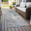 Piper Looms Chantille Modern ACN814 Teal Machine Washable Area Rug Runner Outdoor Lifestyle Image Feature