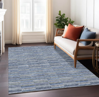 Piper Looms Chantille Stripes ACN816 Navy Machine Washable Area Rug Lifestyle Image Feature