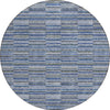 Piper Looms Chantille Stripes ACN816 Navy Machine Washable Area Rug Round Main Image