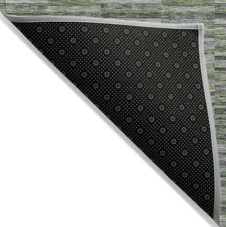 Piper Looms Chantille Stripes ACN816 Olive Machine Washable Area Rug Backing Image