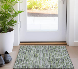 Piper Looms Chantille Stripes ACN816 Olive Machine Washable Area Rug Scatter Lifestyle Image Feature