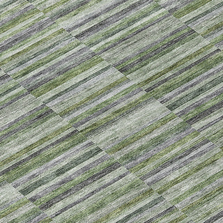 Piper Looms Chantille Stripes ACN816 Olive Machine Washable Area Rug Swatch Image