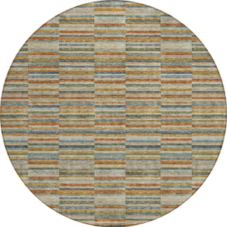 Piper Looms Chantille Stripes ACN816 Paprika Machine Washable Area Rug Round Main Image