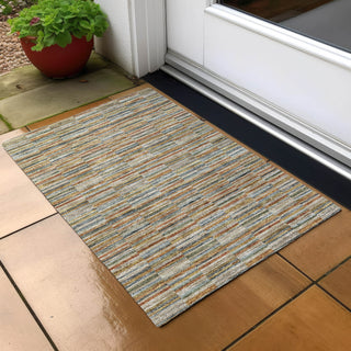 Piper Looms Chantille Stripes ACN816 Paprika Machine Washable Area Rug Scatter Outdoor Lifestyle Image Feature