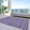 Piper Looms Chantille Stripes ACN816 Purple Machine Washable Area Rug Outdoor Lifestyle Image Feature