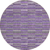 Piper Looms Chantille Stripes ACN816 Purple Machine Washable Area Rug Round Main Image