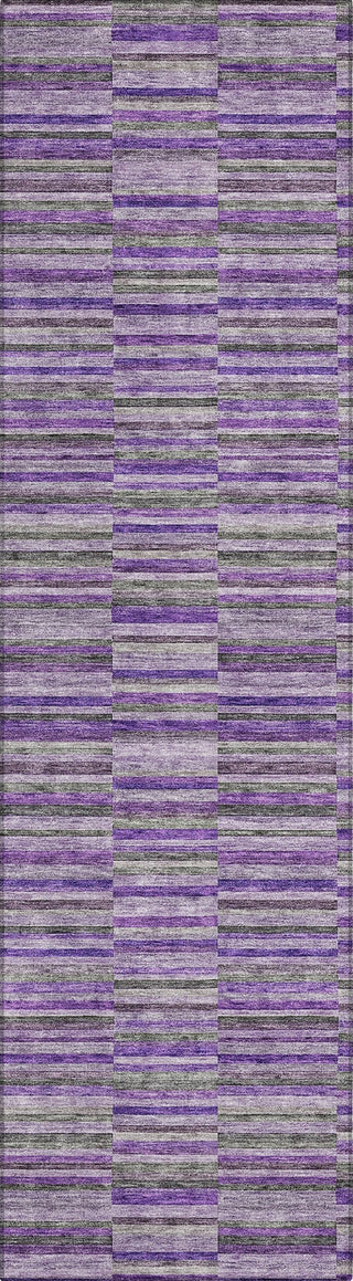 Piper Looms Chantille Stripes ACN816 Purple Machine Washable Area Rug Runner Main Image