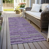 Piper Looms Chantille Stripes ACN816 Purple Machine Washable Area Rug Runner Outdoor Lifestyle Image Feature