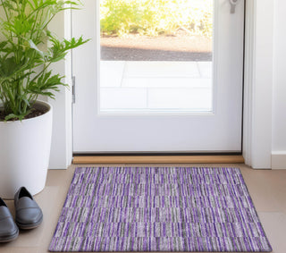 Piper Looms Chantille Stripes ACN816 Purple Machine Washable Area Rug Scatter Lifestyle Image Feature