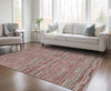 Piper Looms Chantille Stripes ACN816 Red Machine Washable Area Rug Lifestyle Image Feature