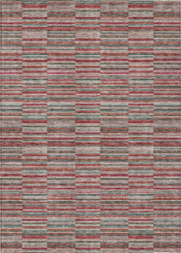 Piper Looms Chantille Stripes ACN816 Red Machine Washable Area Rug main image