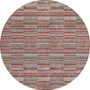Piper Looms Chantille Stripes ACN816 Red Machine Washable Area Rug Round Main Image