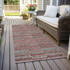 Piper Looms Chantille Stripes ACN816 Red Machine Washable Area Rug Runner Outdoor Lifestyle Image Feature