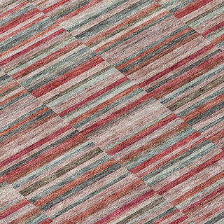Piper Looms Chantille Stripes ACN816 Red Machine Washable Area Rug Swatch Image