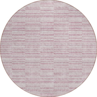 Piper Looms Chantille Stripes ACN817 Blush Machine Washable Area Rug Round Main Image